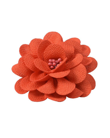 Flower brooch 8.5cm orange