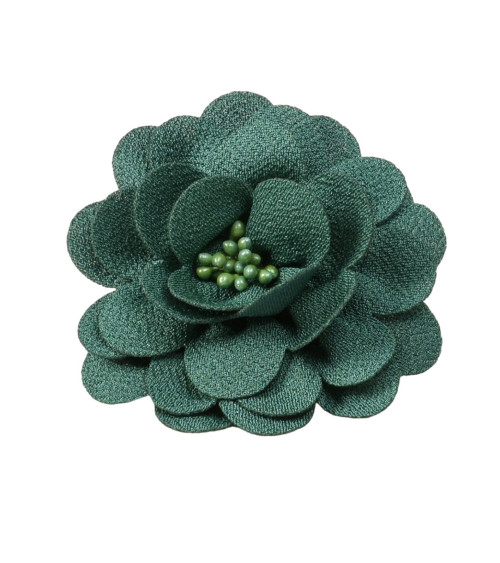 Broche fleur 8,5cm vert