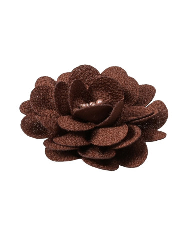 Flower brooch 8.5cm brown