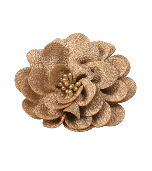 Broche fleur 8,5cm beige