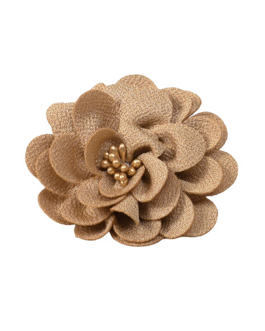 Blumenbrosche 8,5cm beige
