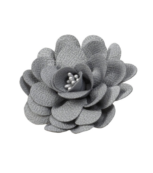 Flower brooch 8.5cm gray