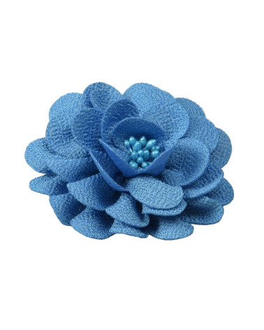 Blumenbrosche 8,5cm blau