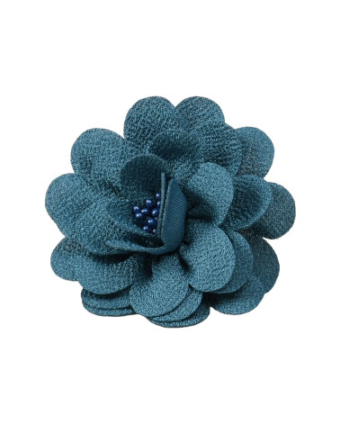 Spilla fiore 8,5 cm blu petrolio