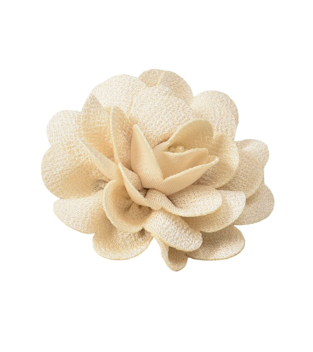 Broche fleur 8,5cm ivoire