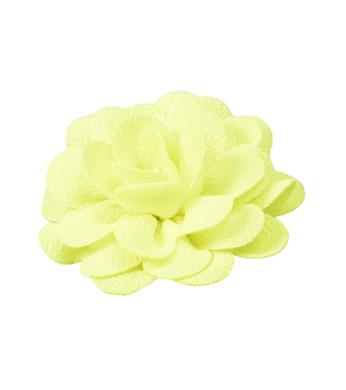 Broche fleur 8,5cm jaune fluo