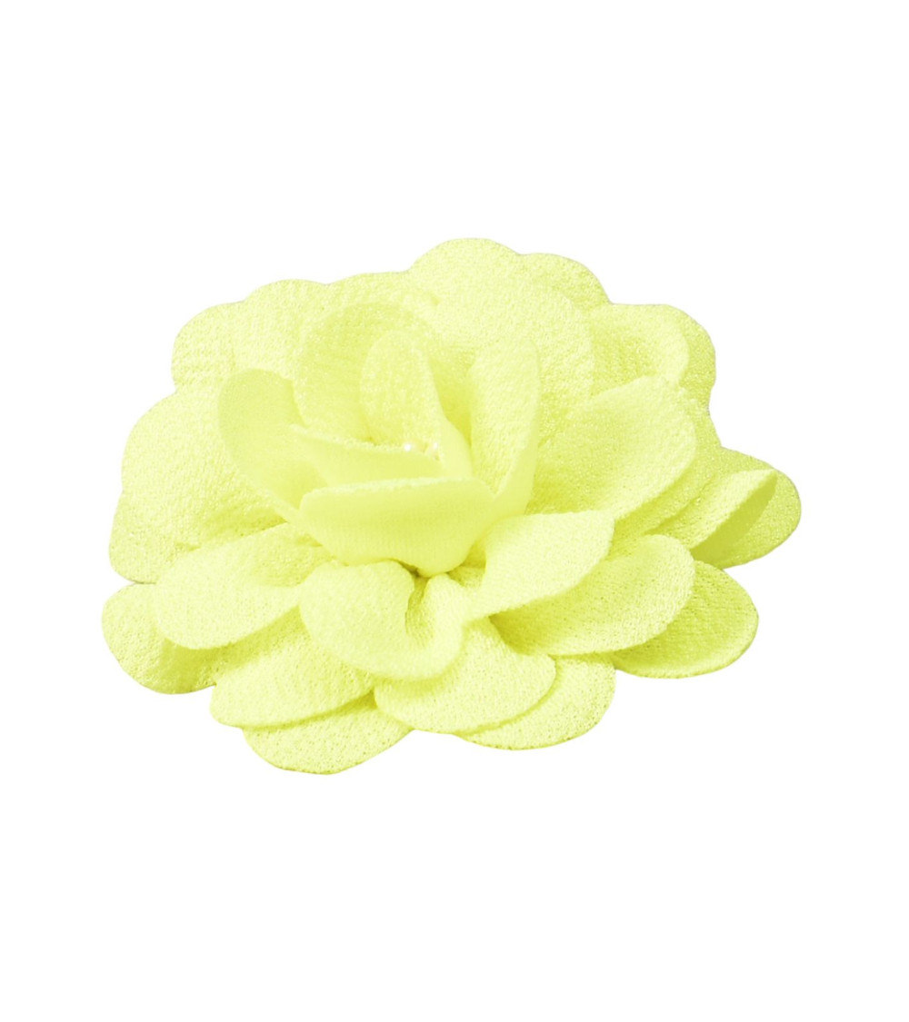 Flower brooch 8.5cm neon yellow