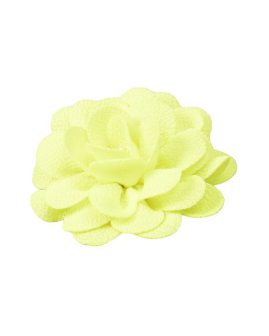Broche fleur 8,5cm jaune fluo