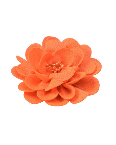 Flower brooch 8.5cm fluorescent orange