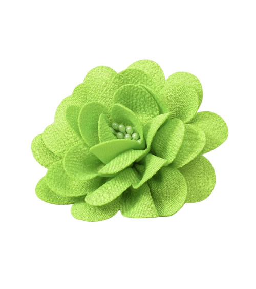 Broche fleur 8,5cm vert fluo