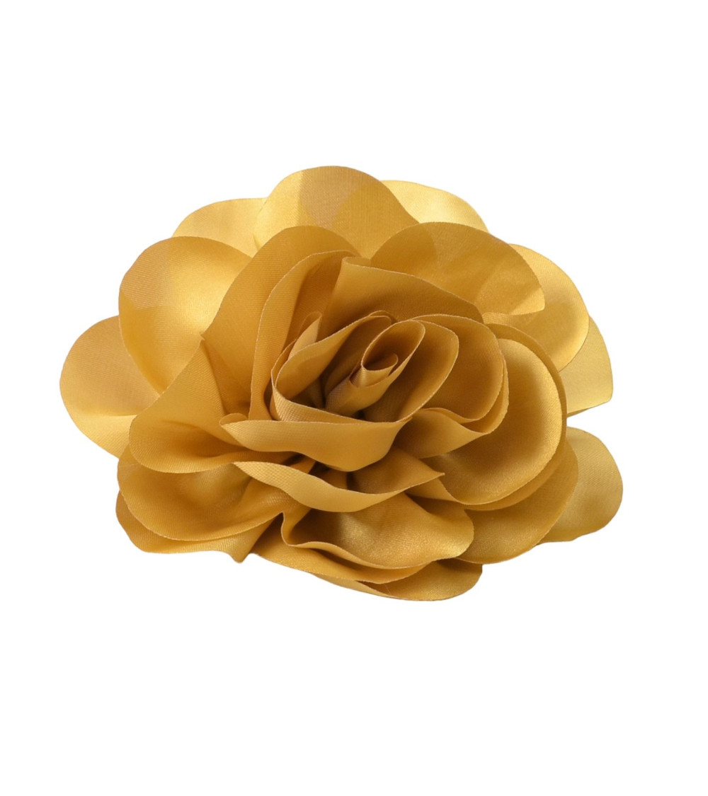 Broche fleur 11cm jaune doré