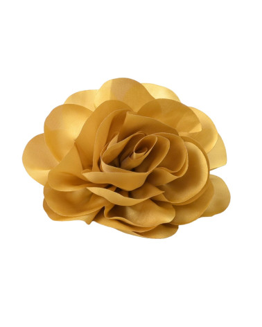 Broche fleur 11cm jaune doré