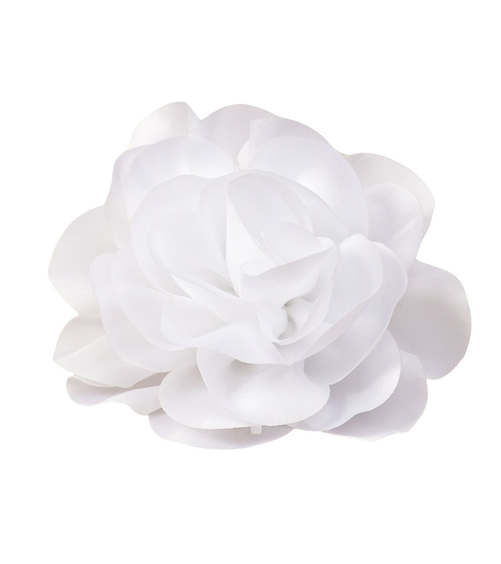 Broche fleur 11cm blanc