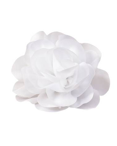 Blumenbrosche 11cm weiß