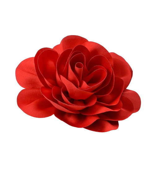 Broche fleur 11cm rouge