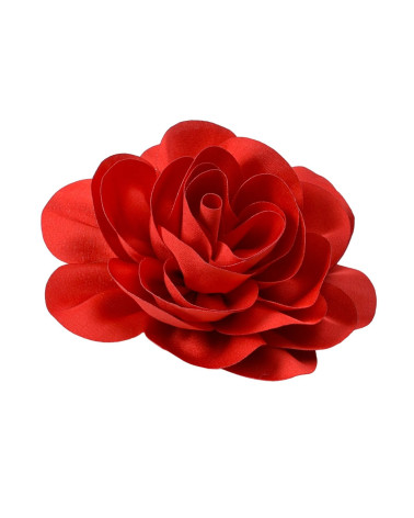 Flower brooch 11cm red