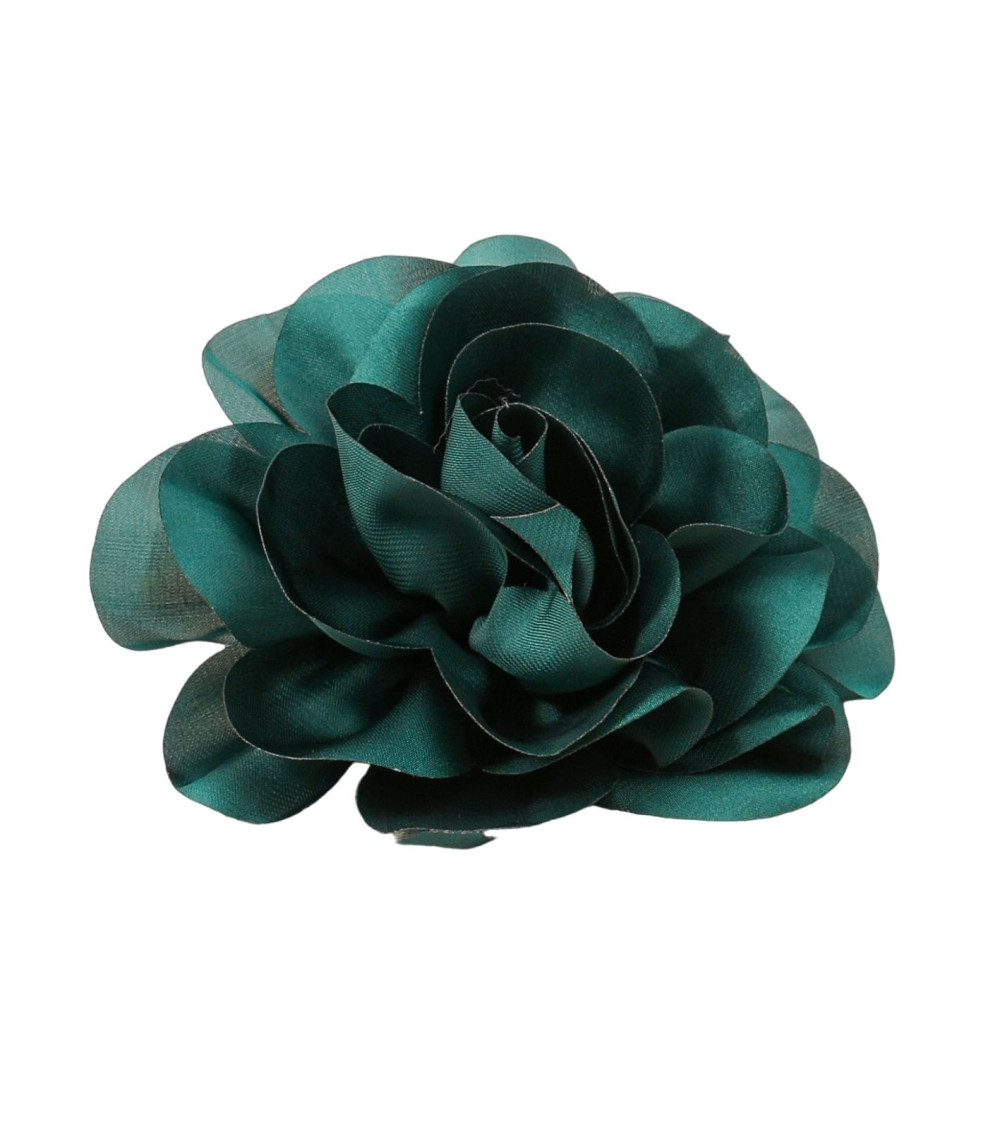 Flower brooch 11cm green