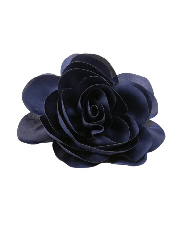 Flower brooch 11cm navy blue