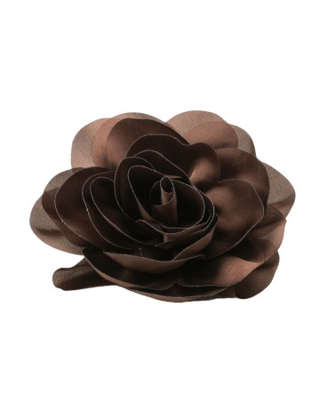 Flower brooch 11cm brown