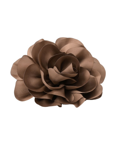 Blumenbrosche 11cm taupebraun