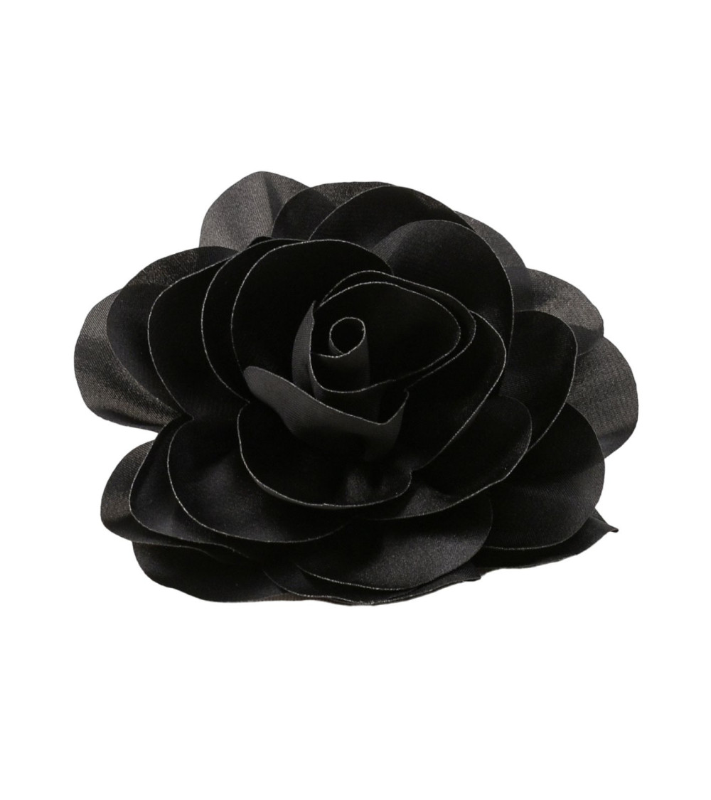 Broche fleur 11cm noir