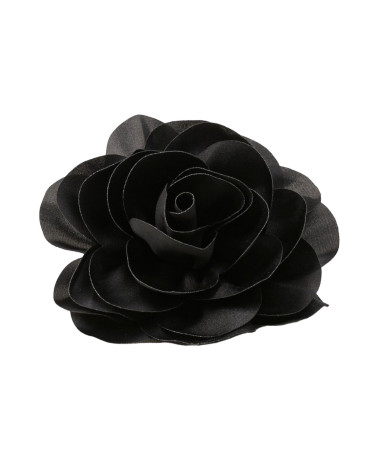 Blumenbrosche 11cm schwarz