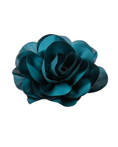 Blumenbrosche 11cm Petrolblau