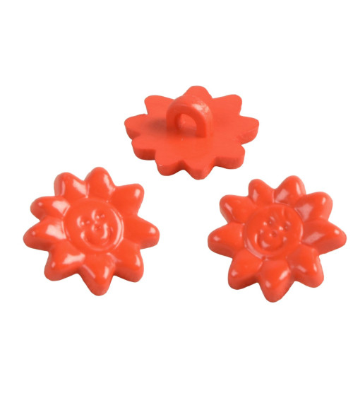 Lot de 6 boutons enfant soleil rouge 0mm