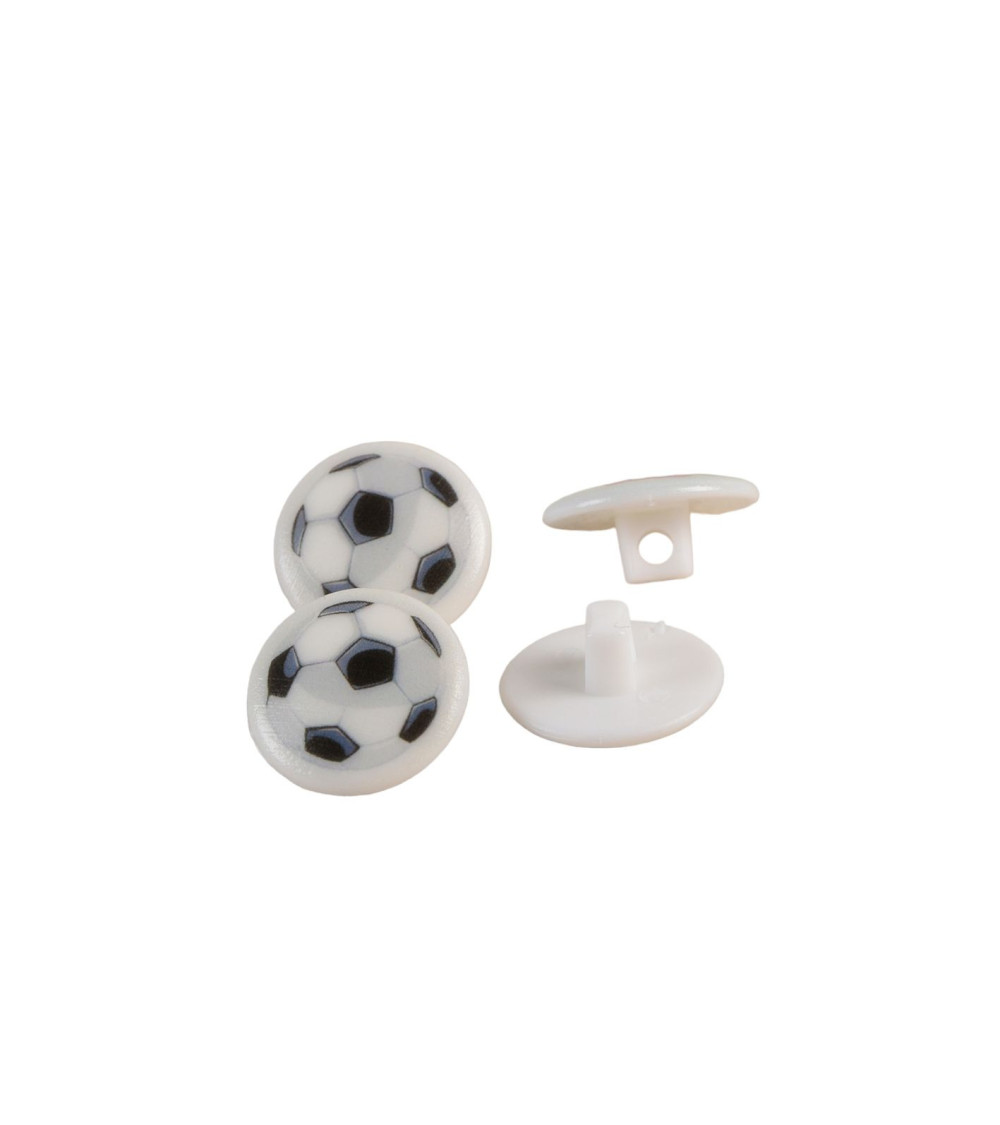 Set of 6 children's football tail buttons 15mm