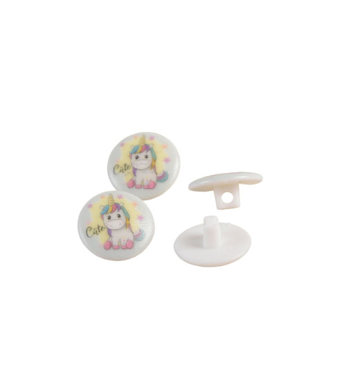 Lot de 6 boutons enfants queue licorne 15mm