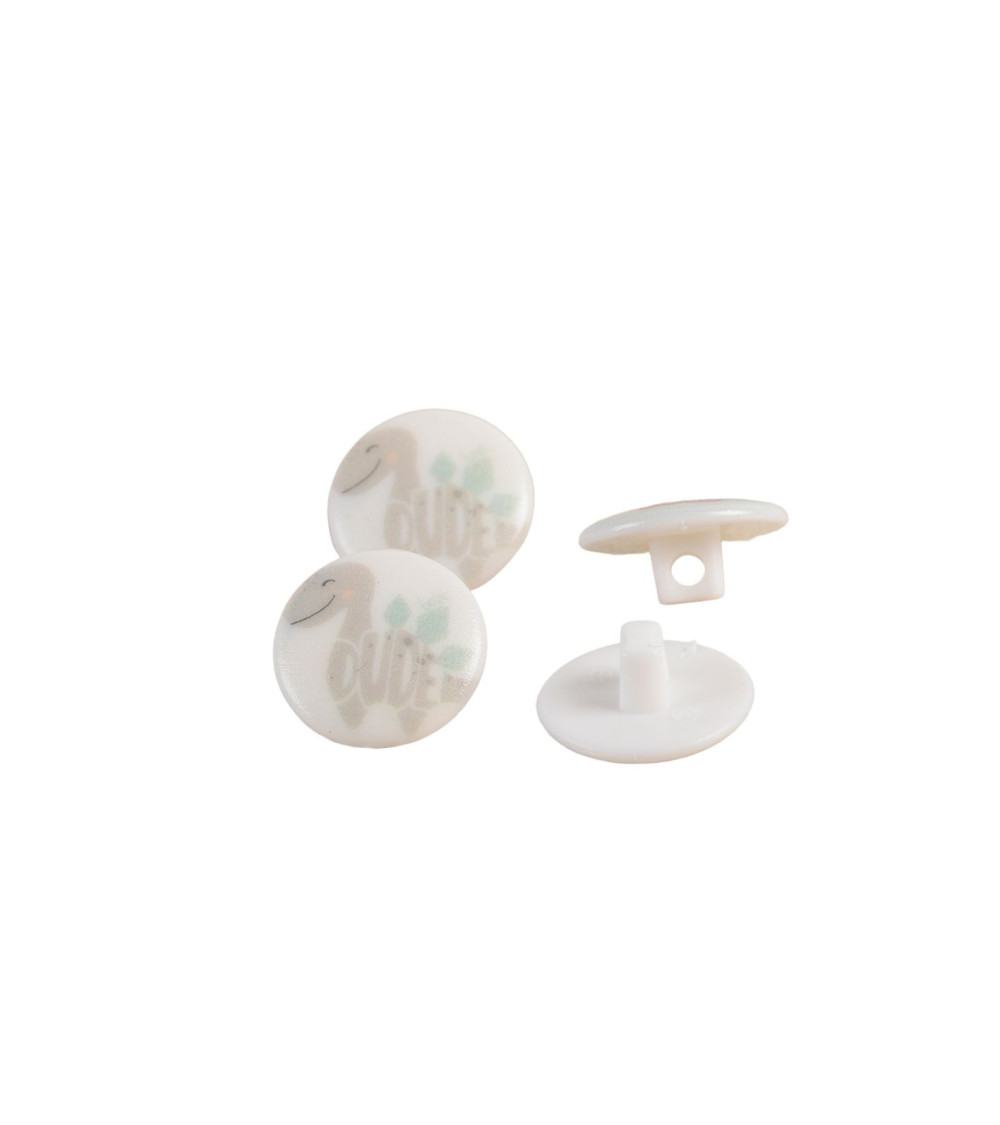 Set of 6 children's buttons dinosaur tail dude 15mm