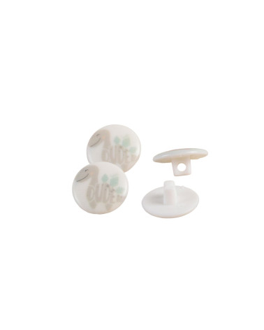 Set of 6 children's buttons dinosaur tail dude 15mm