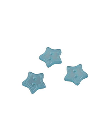 Set mit 6 2-Loch-Sternknöpfen, Petrolblau, 13 mm
