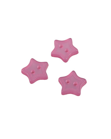 Set of 6 2-hole star buttons lilac purple 13mm