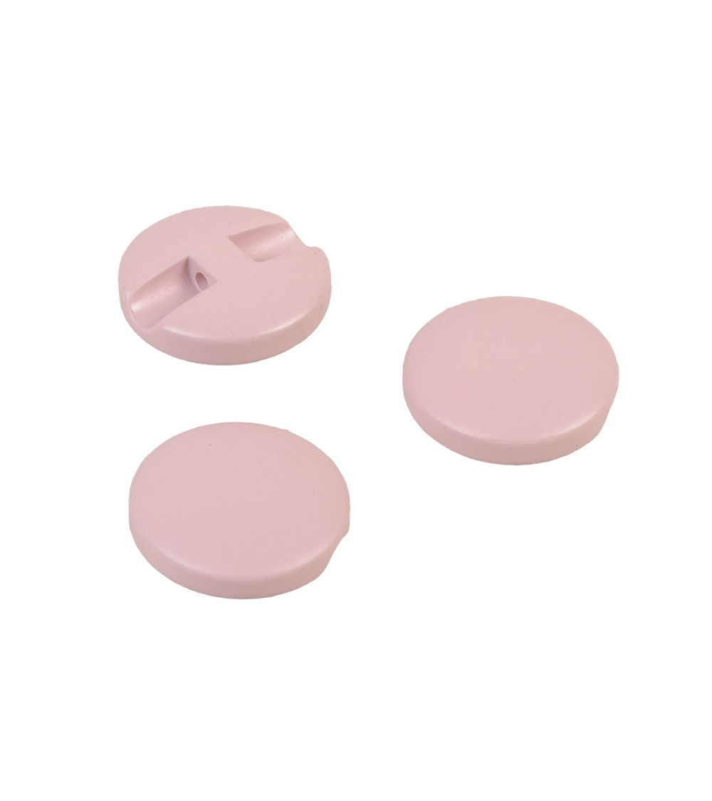 Set of 6 simple round laurel pink buttons 18mm