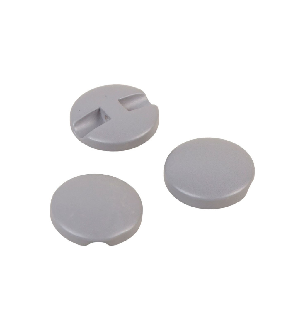 Lot de 6 boutons rond simple gris cendre 18mm