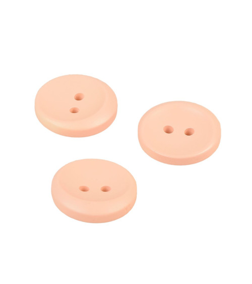 Lot de 6 boutons 2 trous rond beige 17mm