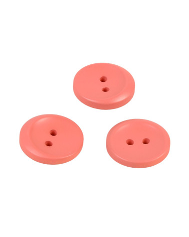 Set mit 6 runden Terrakotta-Knöpfen mit 2 Löchern, 17 mm