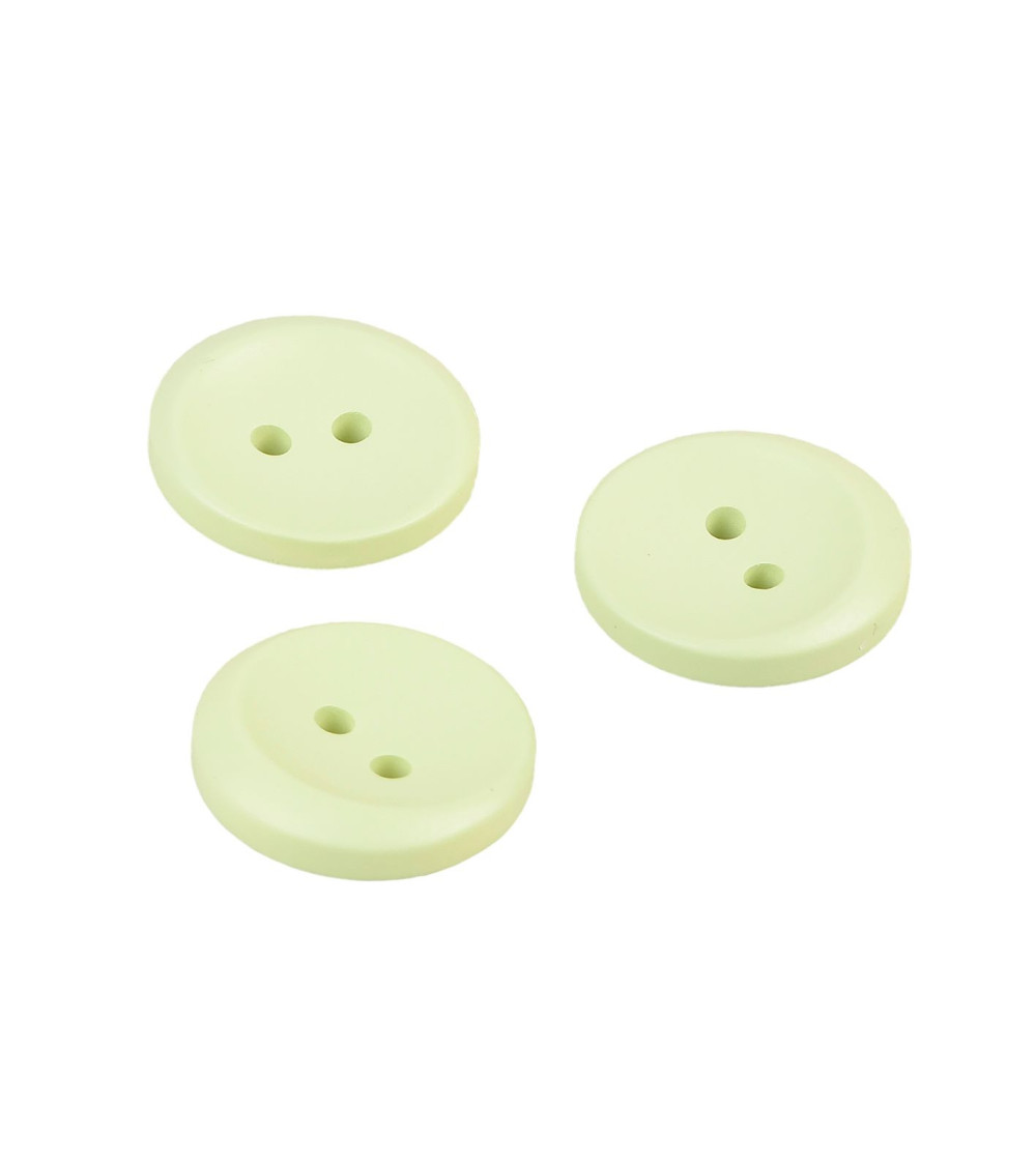 Set of 6 buttons 2 holes round petrol blue 17mm