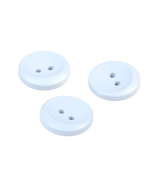 Lot de 6 boutons 2 trous rond bleu layette 17mm