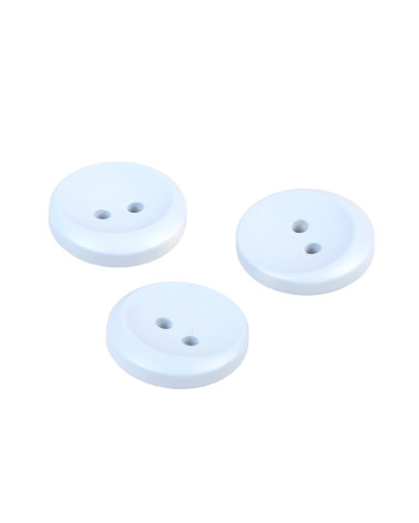 Set of 6 2-hole round baby blue buttons 17mm