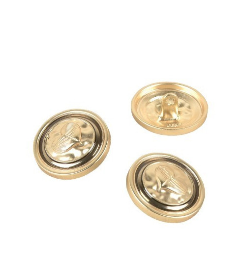 Lot de 6 boutons métal coeur or 23mm