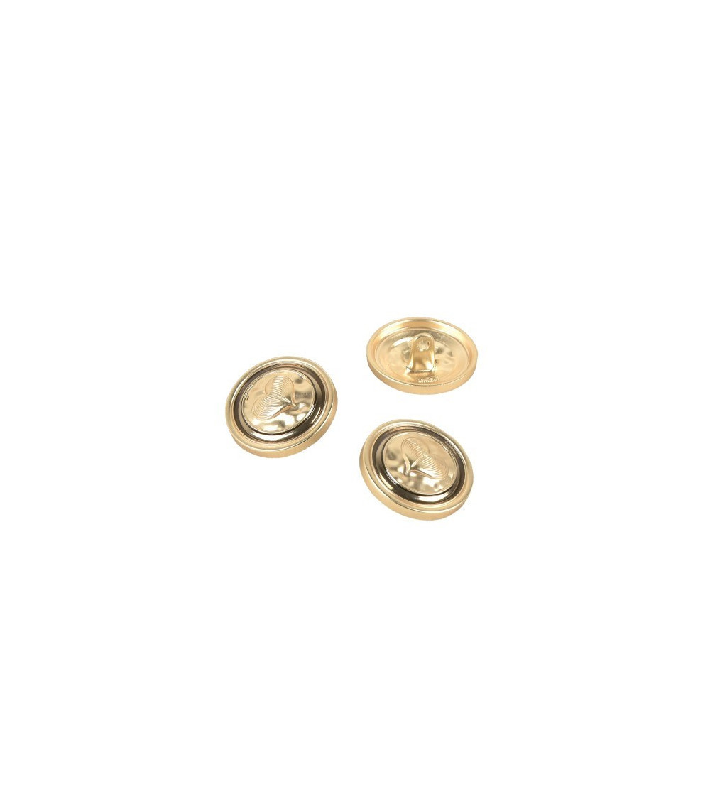 Set mit 6 goldfarbenen Herz-Metallknöpfen, 23 mm