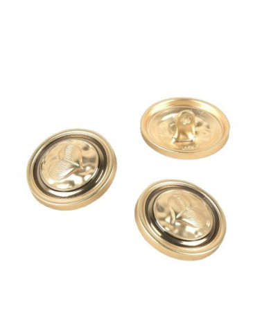Set mit 6 goldfarbenen Herz-Metallknöpfen, 23 mm