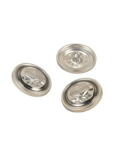 Set di 6 bottoni in metallo argentato a forma di cuore 23 mm