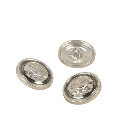 Bouton métal coeur argent 18mm