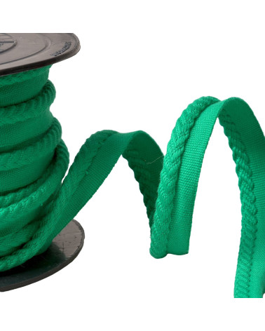 Bobine 20m passepoil/dépassant cordon chevrons diamètre 6mm vert vif