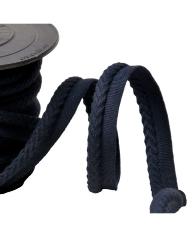 Bobine 20m passepoil/dépassant cordon chevrons diamètre 6mm bleu marine