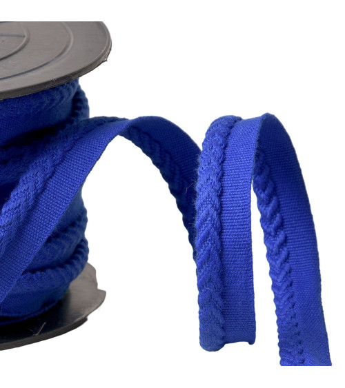 Bobine 20m passepoil/dépassant cordon chevrons diamètre 6mm bleu roi