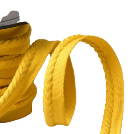 Bobine 20m passepoil/dépassant cordon chevrons diamètre 6mm jaune or